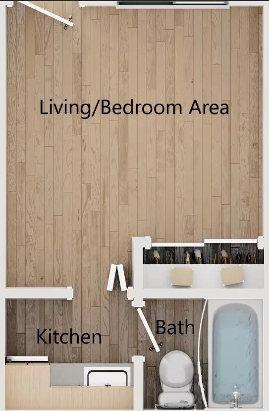 Studio (2) 234 floor plan